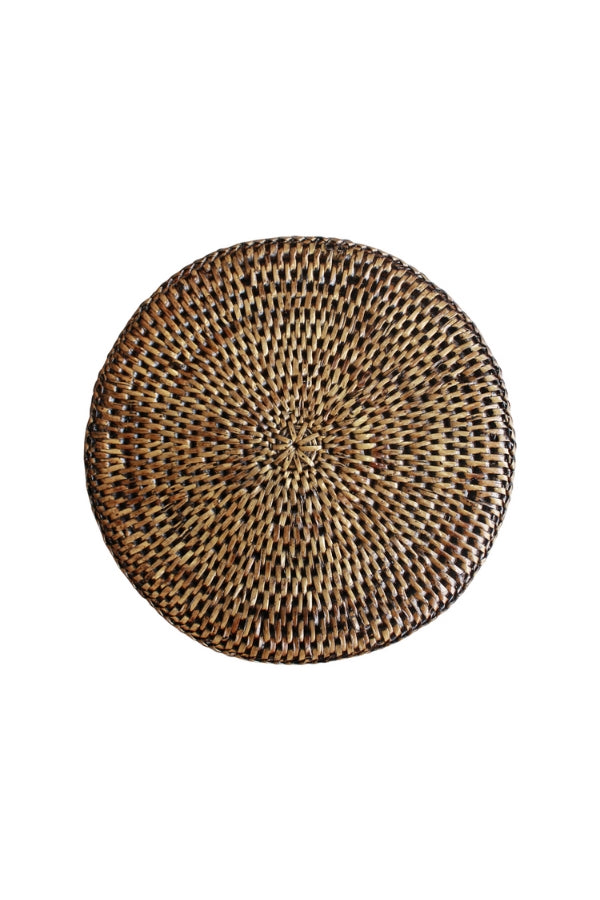 Rattan Round Place Mat - Brown