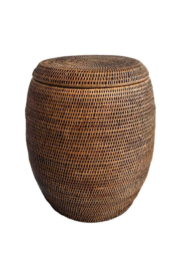 Rattan Drum Stool - Magpie Style