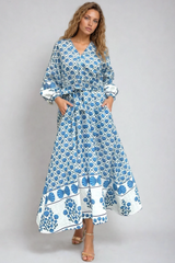 LEONI Capri Dress - Blue Print