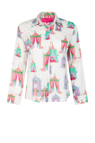 PLACE DU SOLEIL Tea Tents Blouse - White Multi
