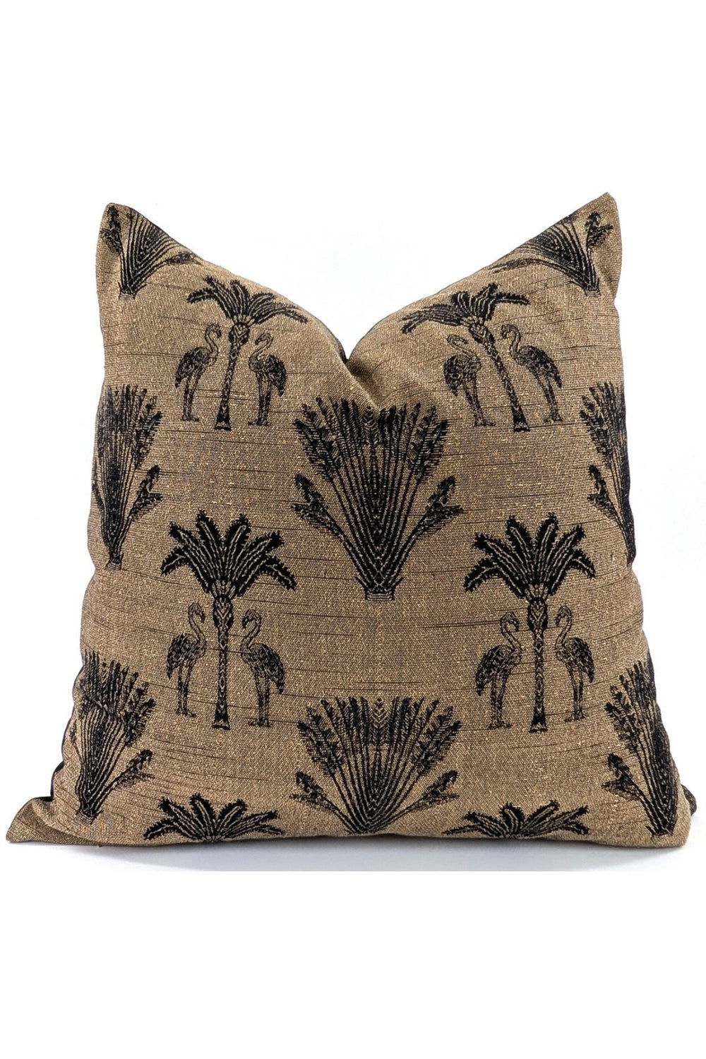 Palm Flamingo Gold Cushion