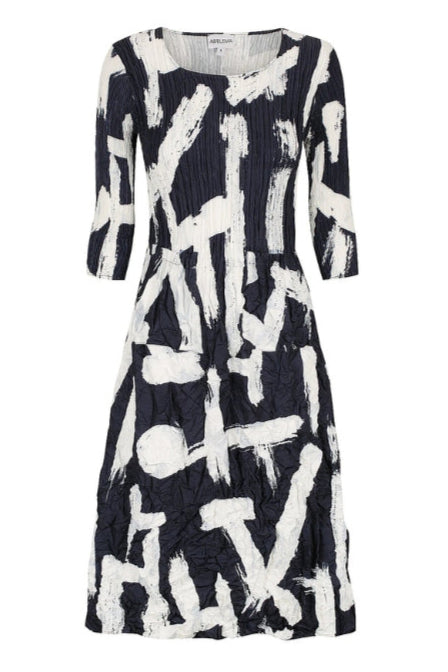 ALQUEMA 3/4 Sleeve Smash Pocket Dress - Indigo Noise