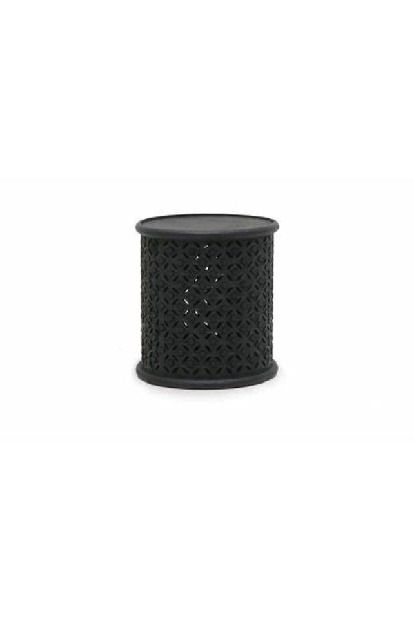 Bamileke Round Side Table - Aged Black - Magpie Style