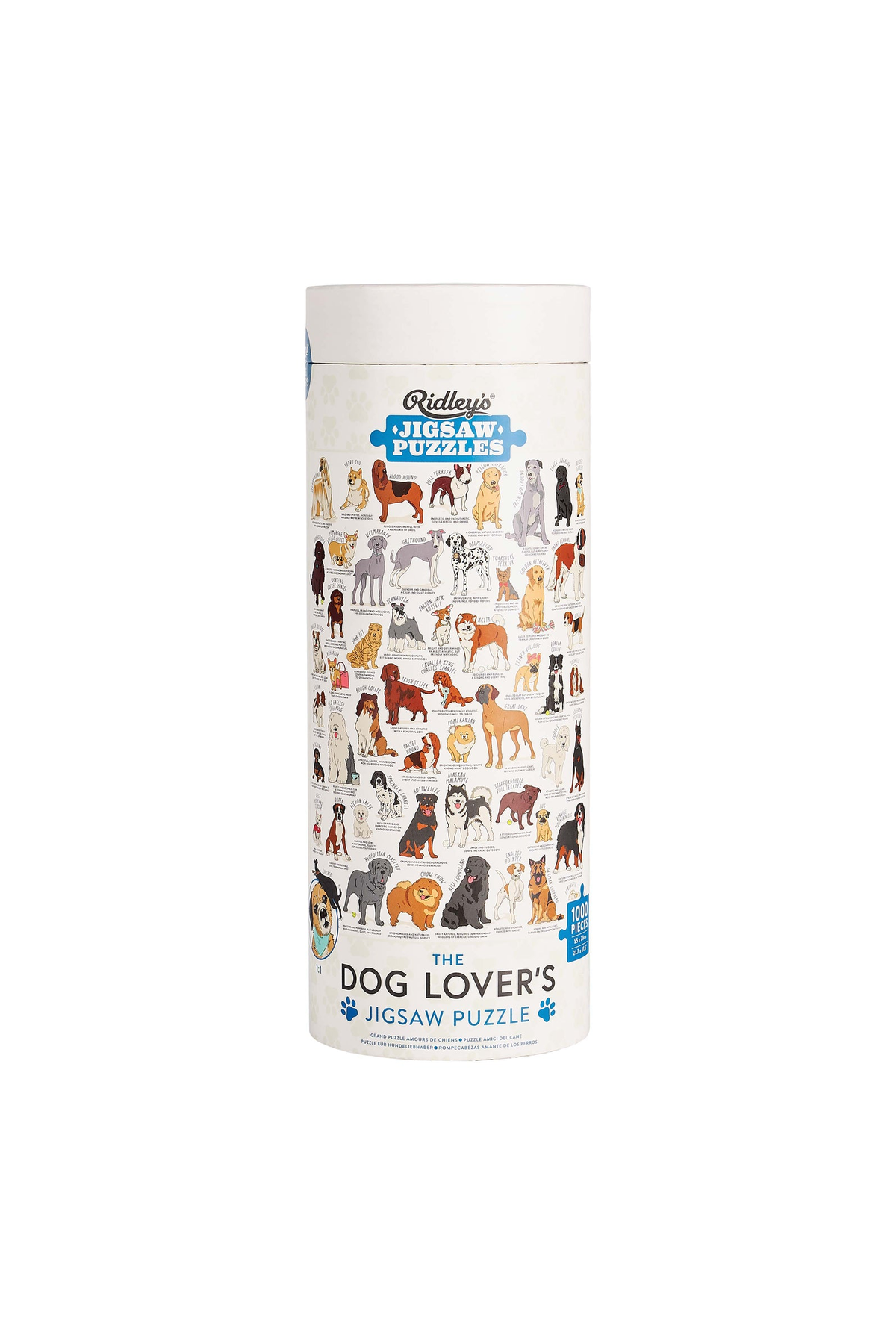 Dog Lover's 1000-piece puzzle in illustrated storage tube