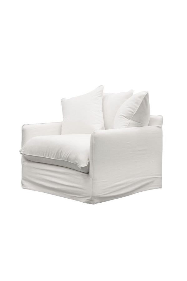 Lotus Slipcover Armchair - White - Magpie Style