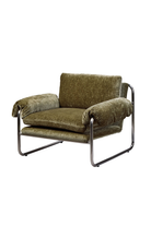 Zeke Armchair - Green & Chrome