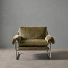 Zeke Armchair - Green & Chrome