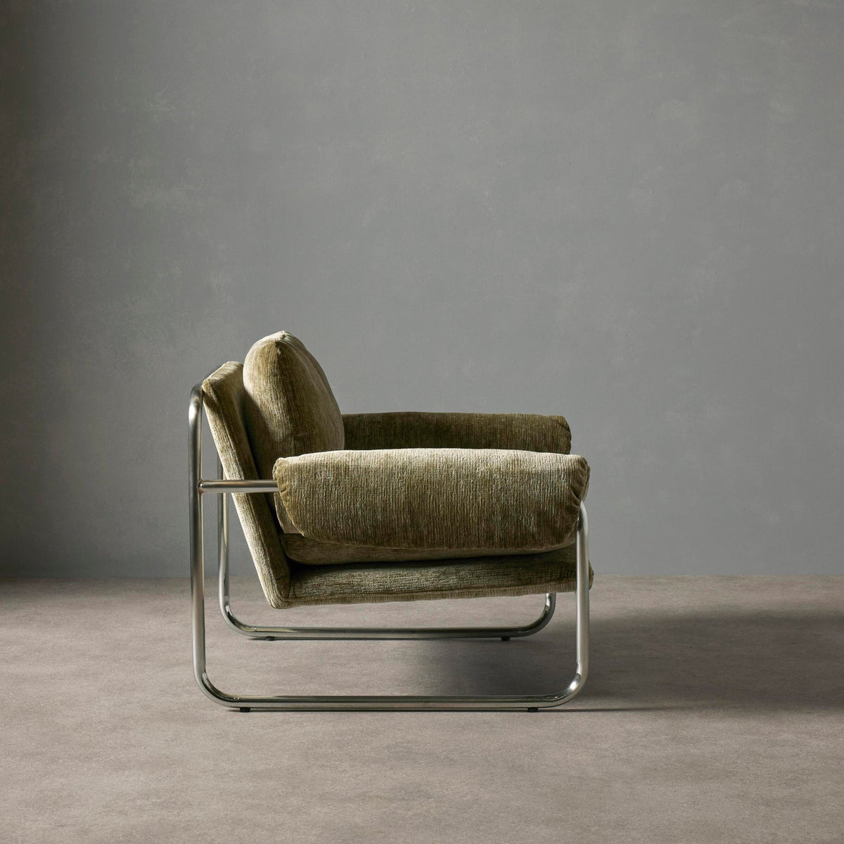 Zeke Armchair - Green & Chrome