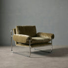 Zeke Armchair - Green & Chrome