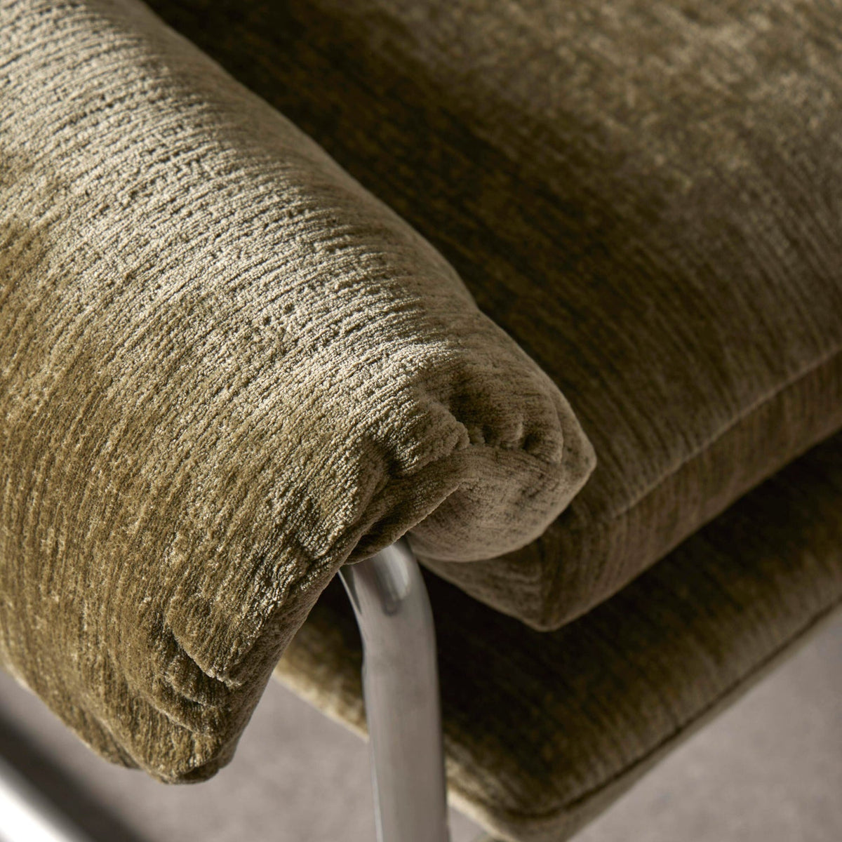 Zeke Armchair - Green & Chrome