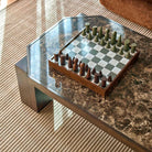 Nelson Chess Set - Walnut, Green & White