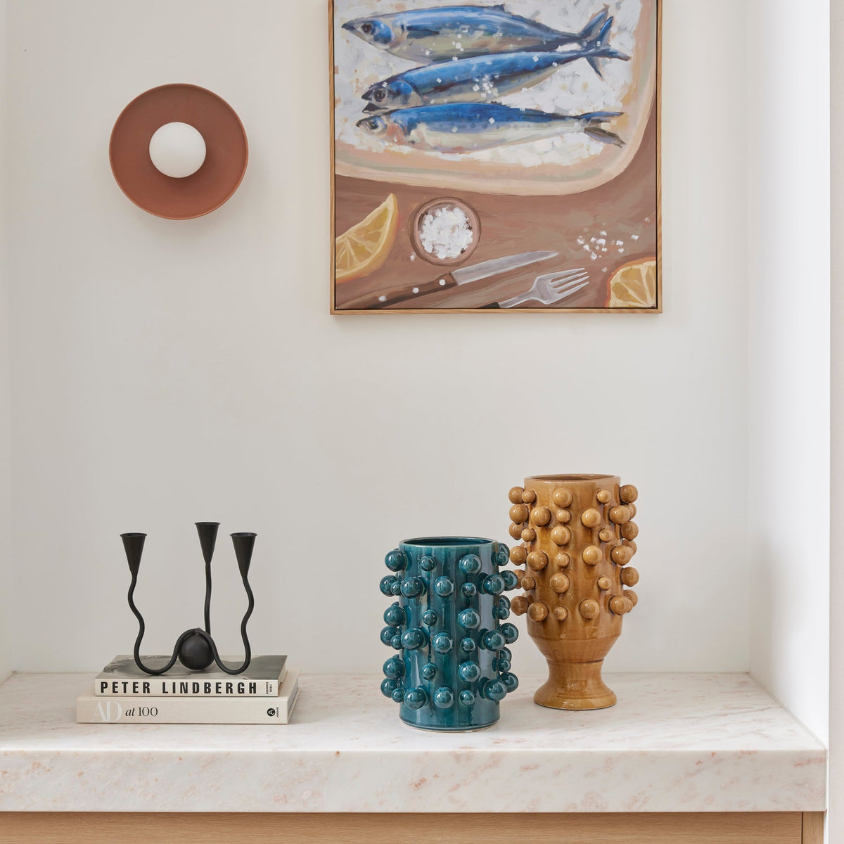 Odin Vase - Small Teal - detail or styling view 6