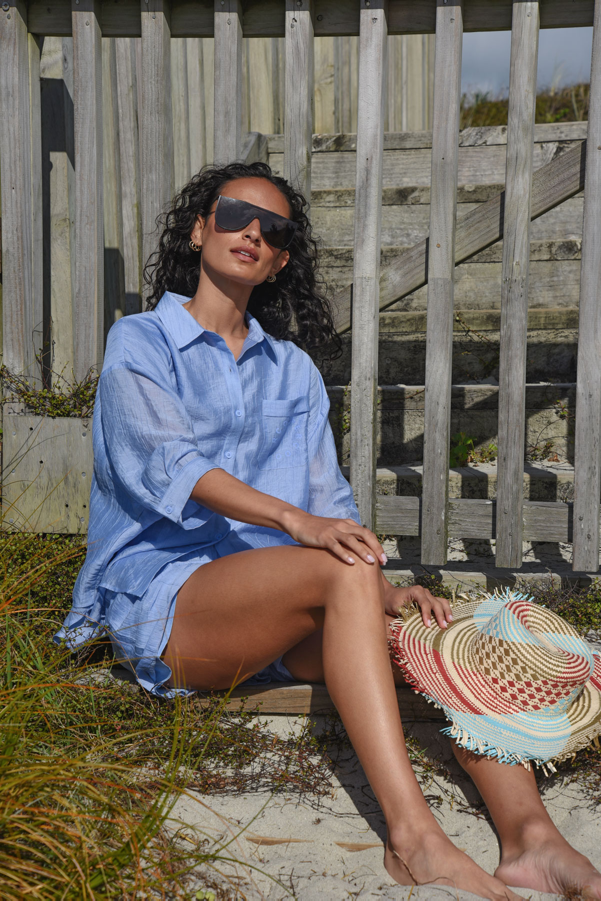 COOPER Unbuttoned + Unbothered Shirt - Cornflower Blue – additional product view