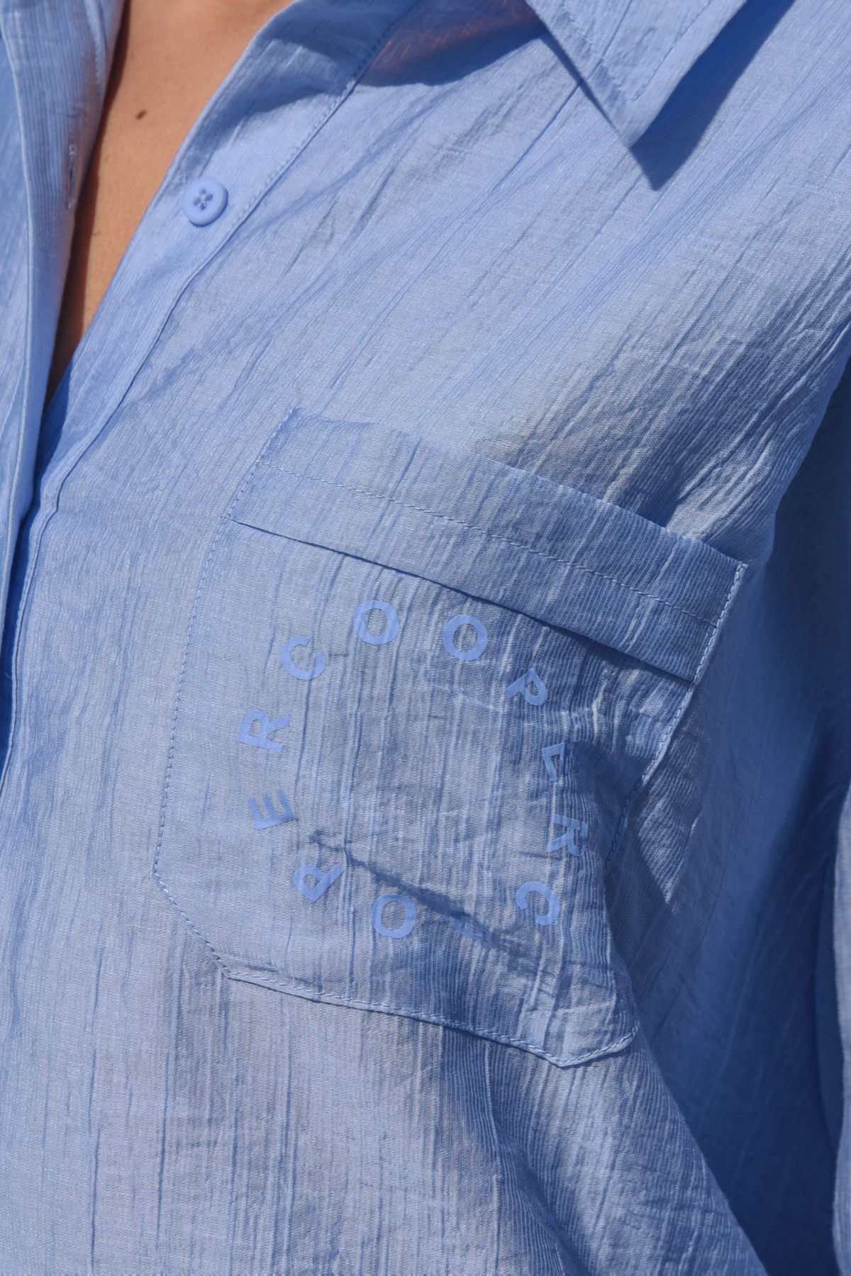 COOPER Unbuttoned + Unbothered Shirt - Cornflower Blue – additional product view