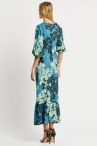 MOSS & SPY Serenity V-Neck Dress Blue Floral - Magpie Style