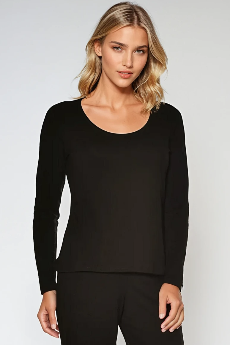 PAULA RYAN Easy Fit Scoop Neck Top - Merino - Paula Ryan