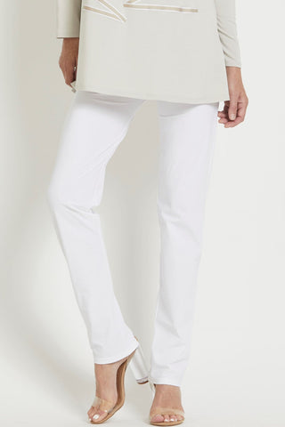 PAULA RYAN Narrow Leg Pant - Classic Microjersey White