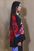 TRELISE COOPER Glossy Goddess Blouse - Black Floral - Magpie Style