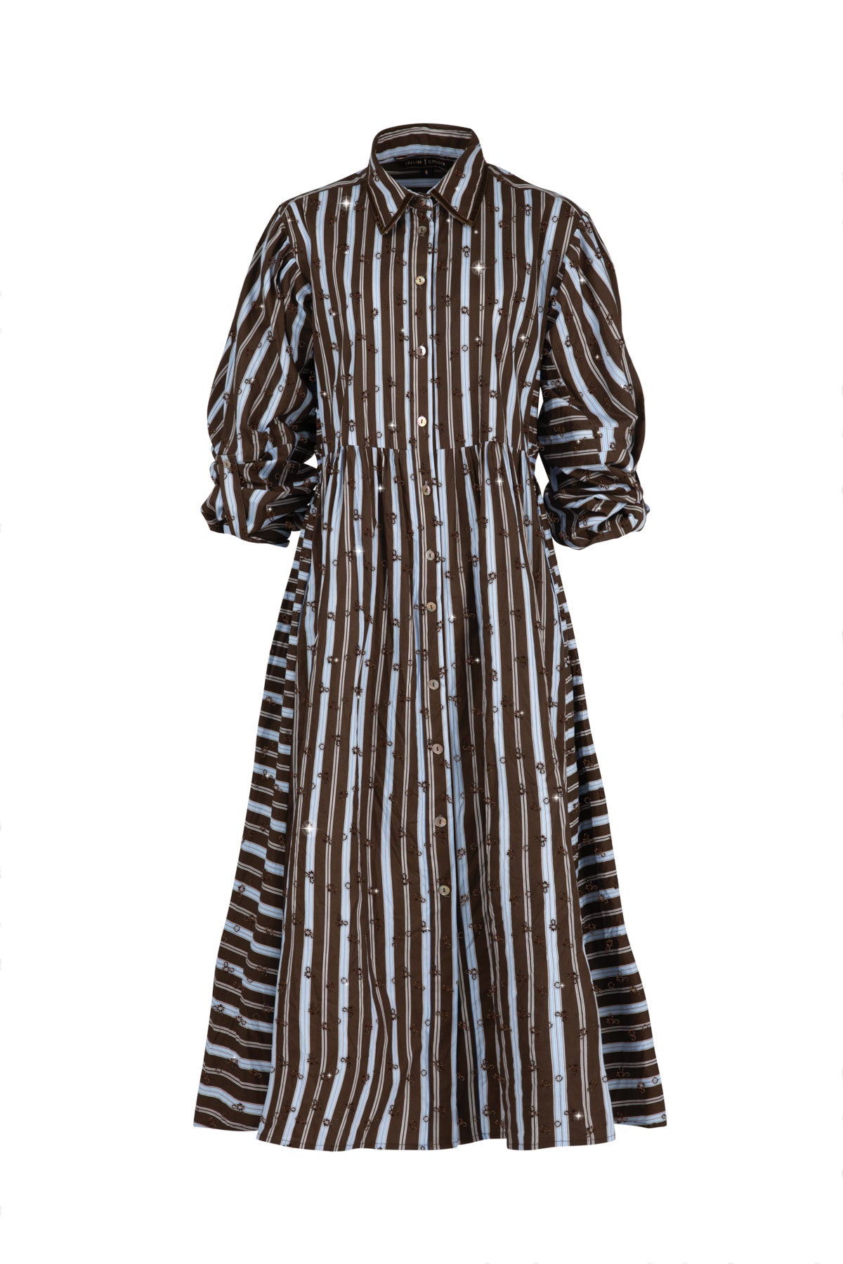 TRELISE COOPER Tied Effects Dress - Blue/Brown Stripe - Magpie Style