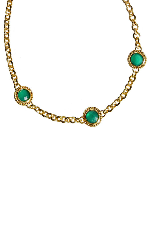 MOUNTAIN & MOON Tijana Necklace Green Onyx & Gold PRE ORDER - Magpie Style