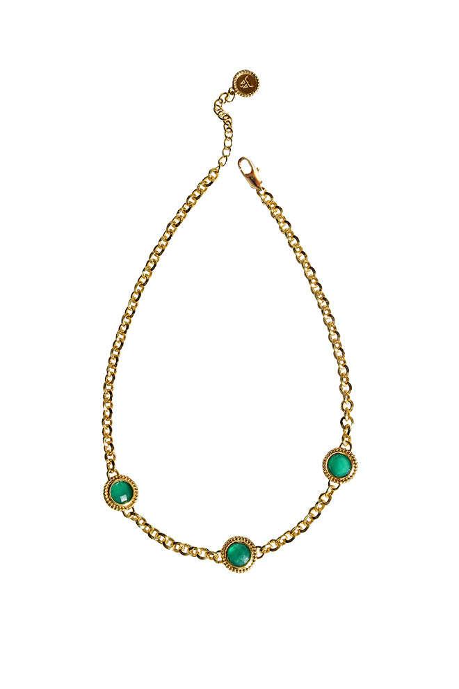 MOUNTAIN & MOON Tijana Necklace Green Onyx & Gold PRE ORDER - Magpie Style