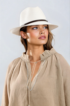 TRAVAUX EN COURS - Borsalino Hat Leather Strap - White - Paula Ryan