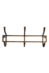 Iron Three Hook Rack in Antique Brass Finish
