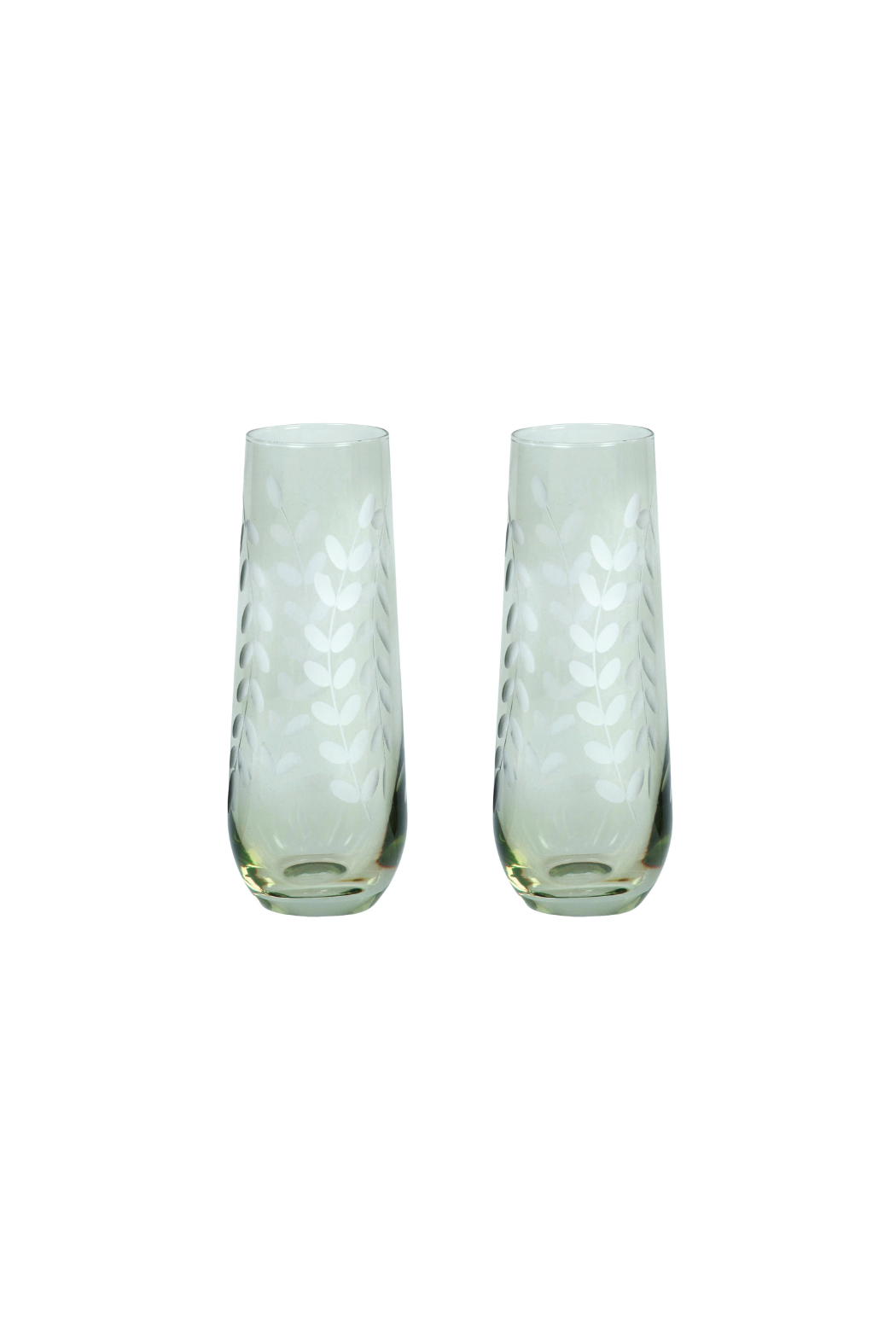 Indigo Flutes - Green (Set of 2) - Magpie Style