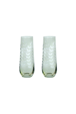 Indigo Flutes - Green (Set of 2)