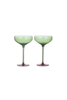 Soho Glass Coupes (Set of 2) - Olive - Magpie Style