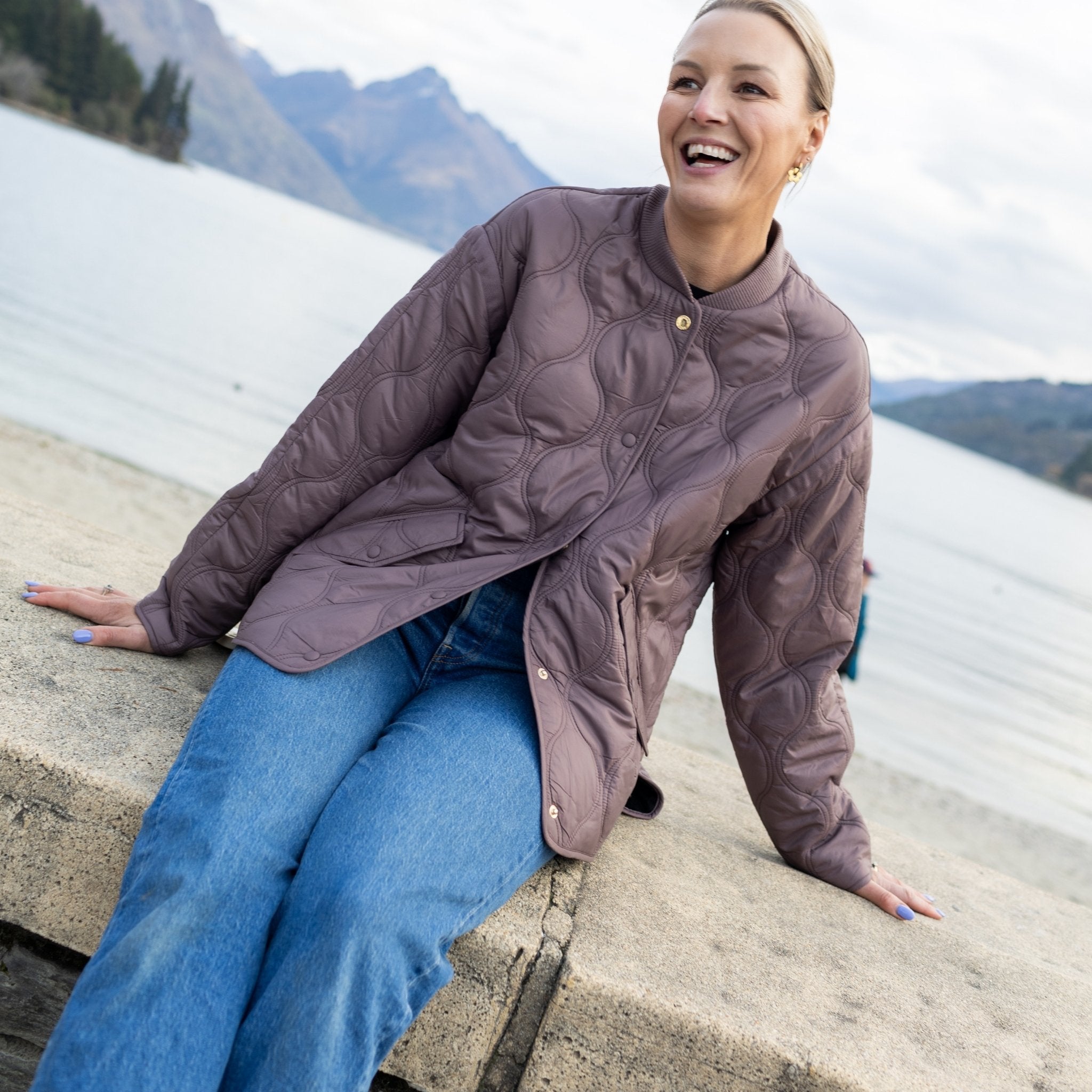 MOKE Talei Quilt Bomber - Cocoa Powder - Magpie Style