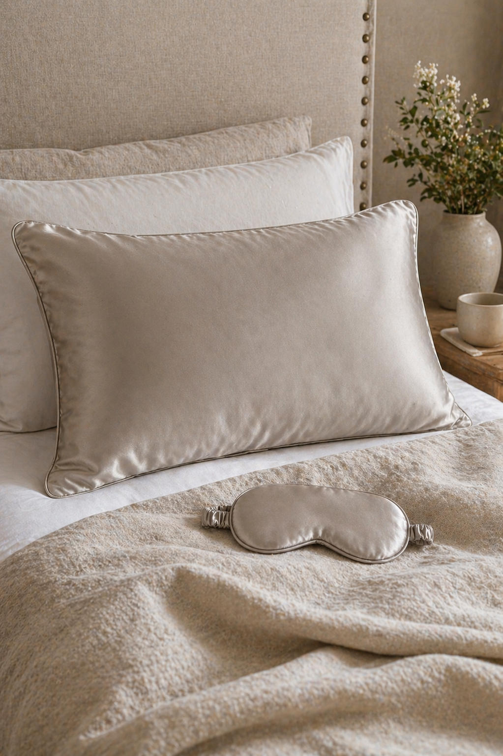 SILK SENSATION - Pillowcase - Taupe - Paula Ryan