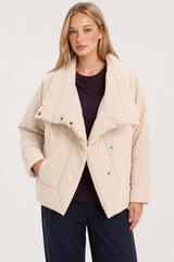 TIRELLI Wrap Front Puffer Jacket - Cream