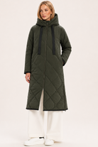TIRELLI Diamond Quilt Puffer Coat - Steel - Magpie Style