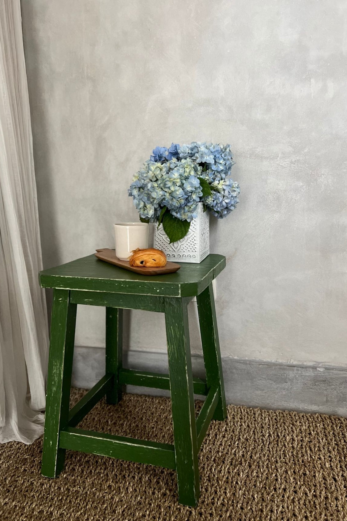 Green Square Stool - Magpie Style