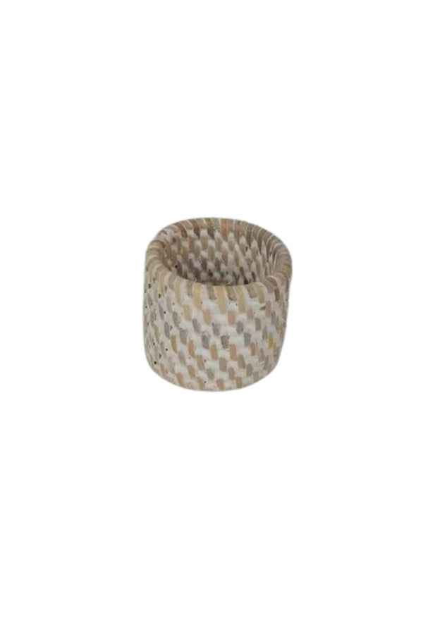 Cayman White Rattan Napkin Ring - Magpie Style