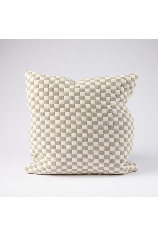Gambit Cushion - White/Pistachio 50x50cm - Magpie Style