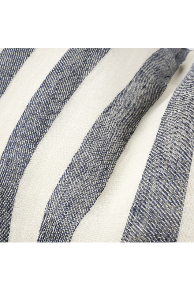 Santi Linen Cushion - Off White/Navy Stripe 40x60cm - Magpie Style