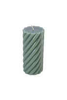 Maisey Swirl Pillar Candle 15cm - Sage - Magpie Style