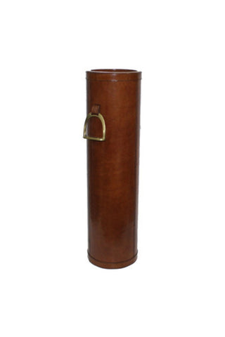 Leather Walking Stick Holder with Stirrups - Tan