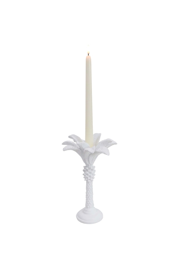 White Medium Queen Palm Candle Holder - Magpie Style