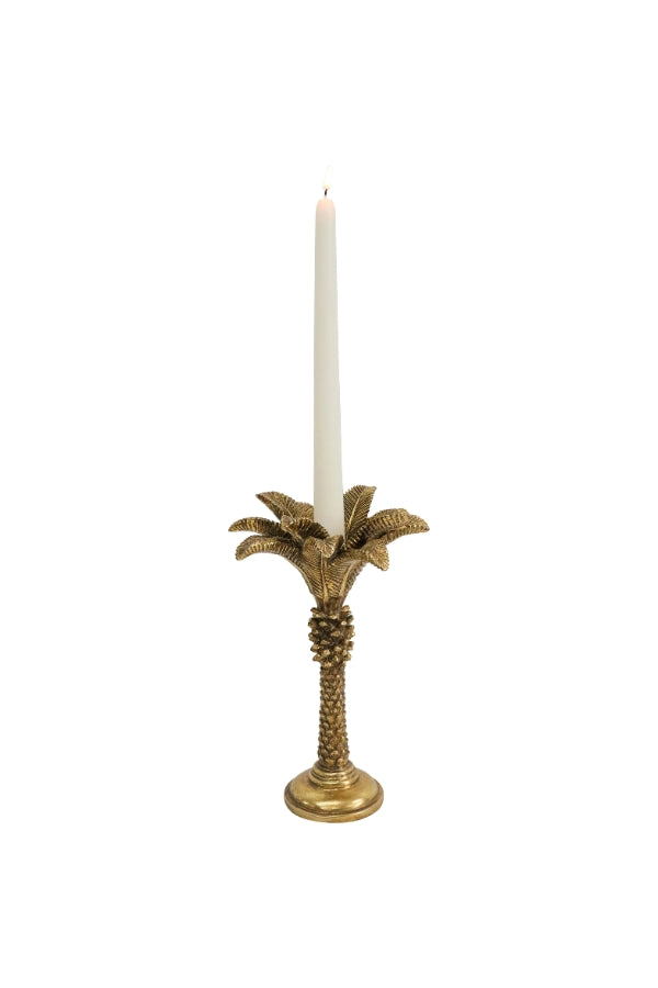 Gold Large Queen Palm Candle Holder - Magpie Style