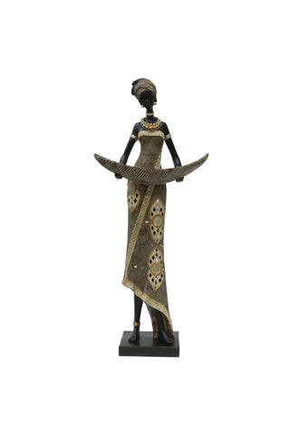 African Lady Bowl in Hands - Natural