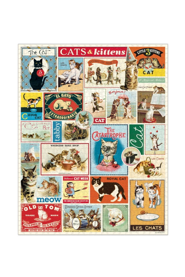 Cats & Kittens 1000 Piece Vintage Puzzle - Magpie Style