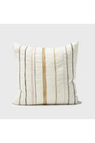 Moro Linen Cushion - White with Multi Stitching 50x50cm - Magpie Style