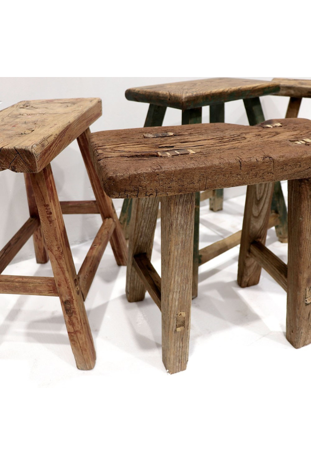 Original Wooden Rectangle Stool - Assorted - Magpie Style