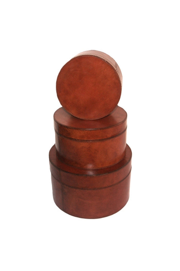Round Leather Box - Medium - Magpie Style