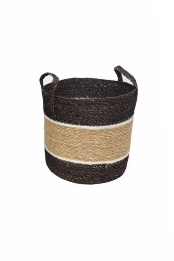 Seagrass Natural & Black Storage Basket - Small - Magpie Style