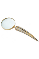 Brass Aluminium Magnifier with Horn Handle - Magpie Style