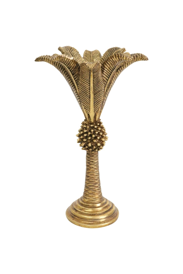 Gold Medium Queen Palm Candle Holder - Magpie Style